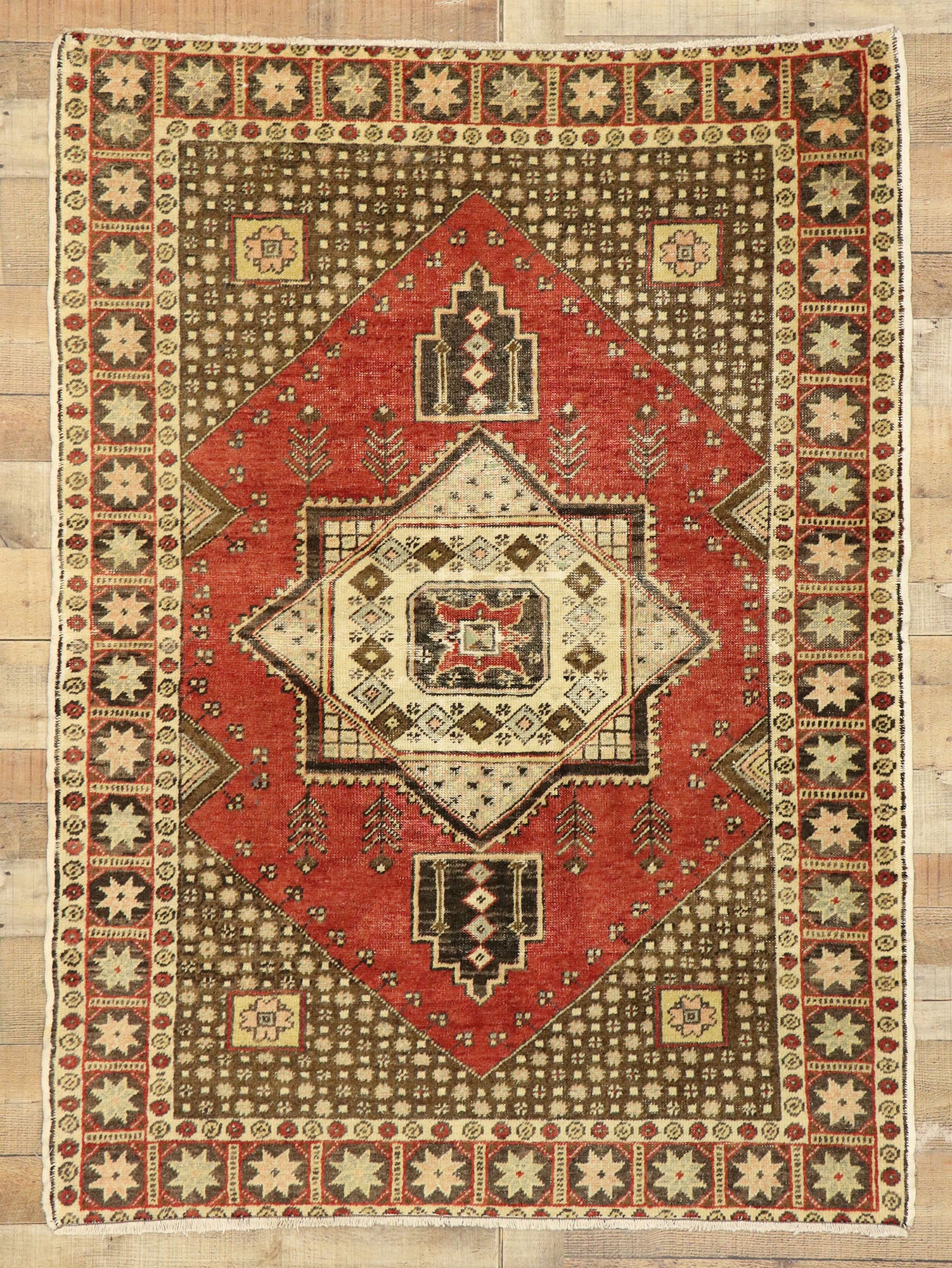 4 x 6 Vintage Turkish Sivas Rug 51457