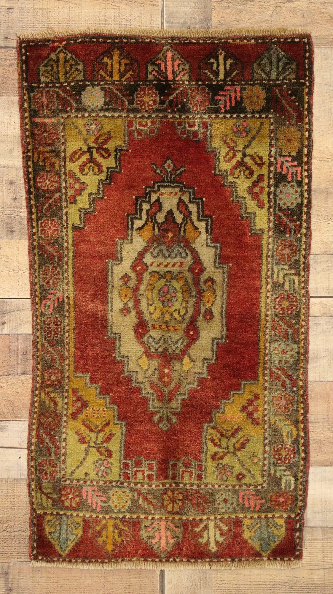 2 x 3 Vintage Turkish Yastik Rug 51462