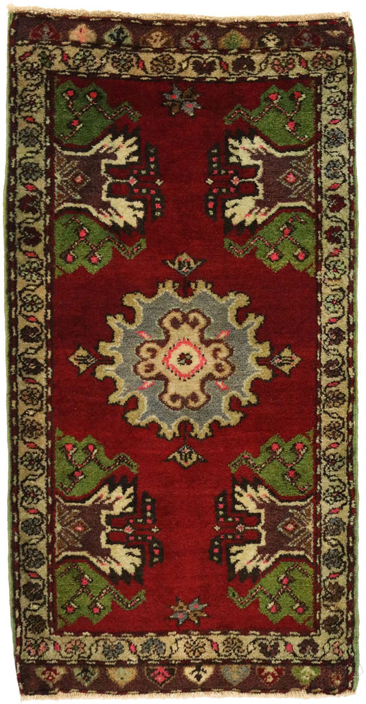 2 x 4 Vintage Turkish Yastik Rug 51465