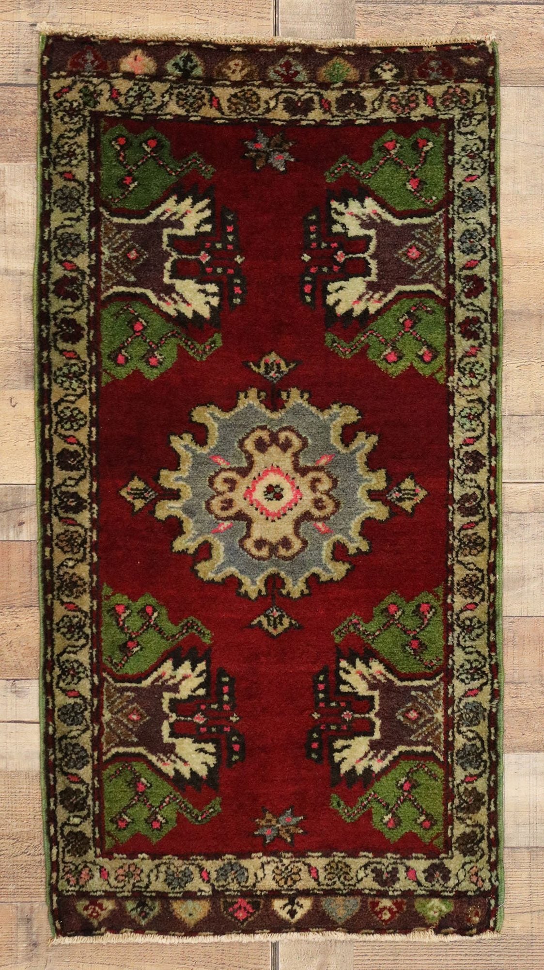 2 x 4 Vintage Turkish Yastik Rug 51465