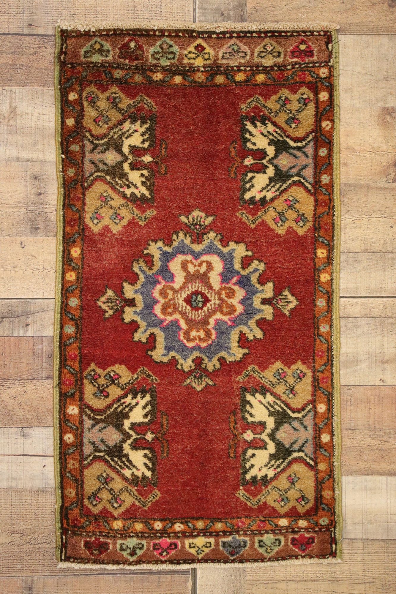 2 x 3 Vintage Turkish Yastik Rug 51472