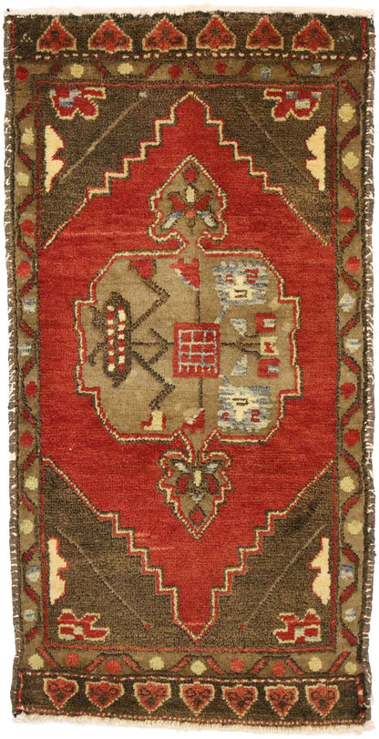 2 x 3 Vintage Turkish Yastik Rug 51476