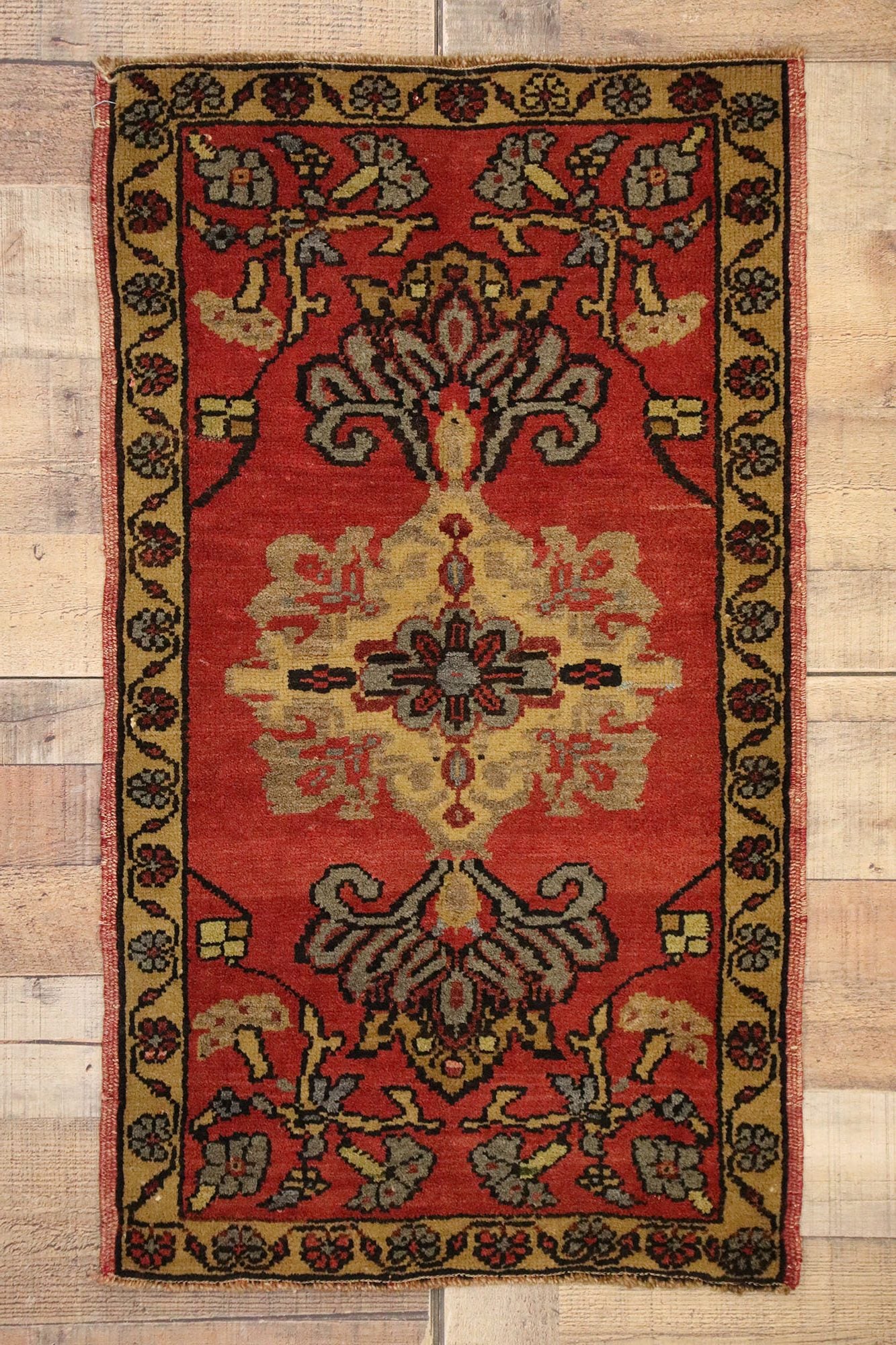 2 x 3 Vintage Turkish Yastik Rug 51483