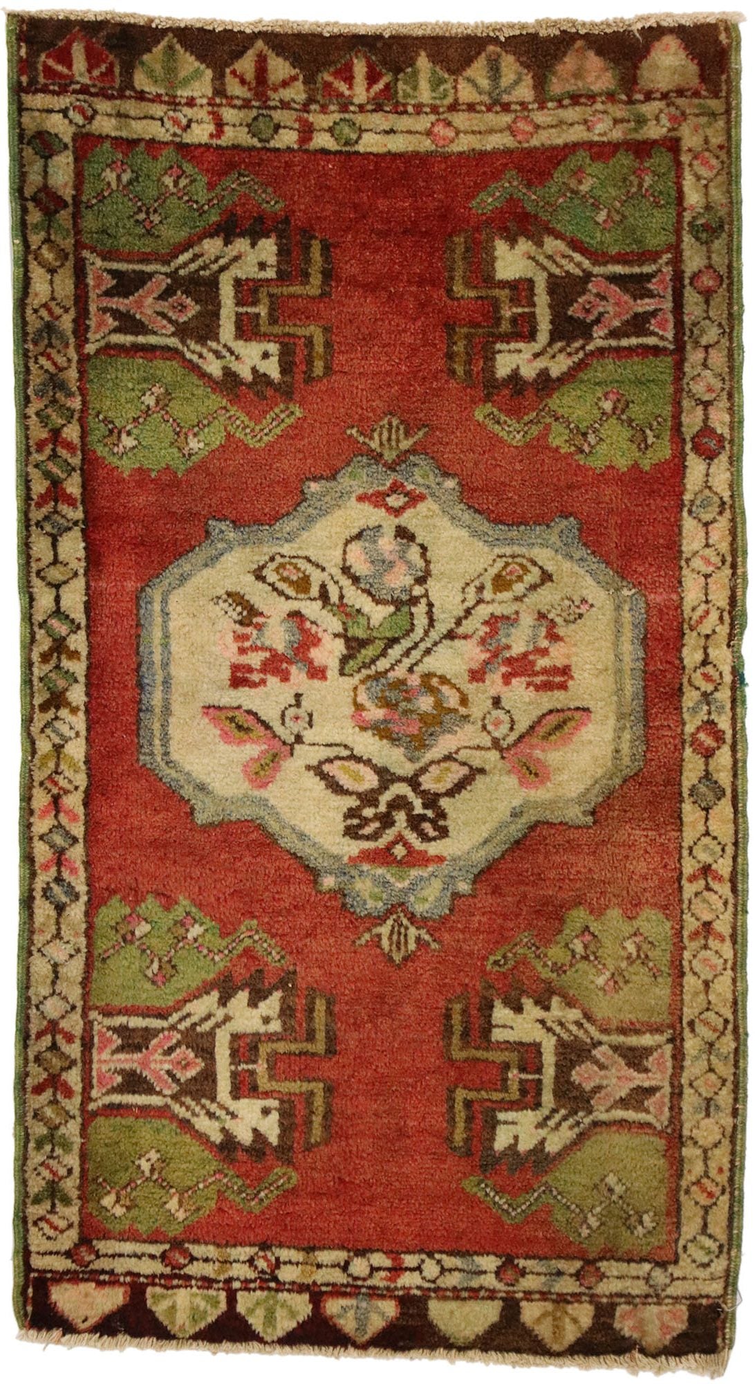 2 x 4 Vintage Turkish Yastik Rug 51485