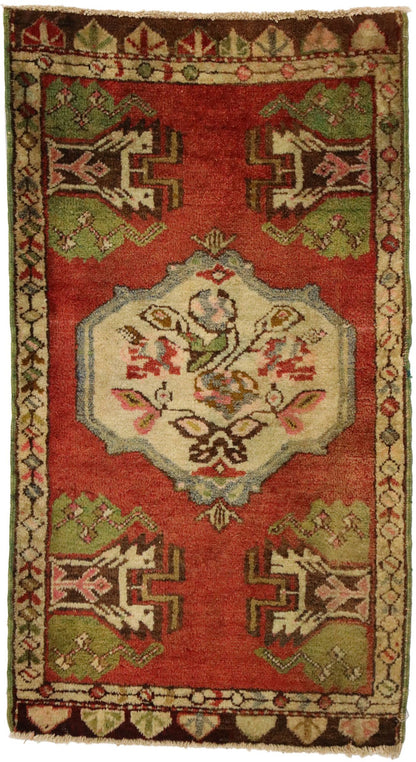2 x 4 Vintage Turkish Yastik Rug 51485