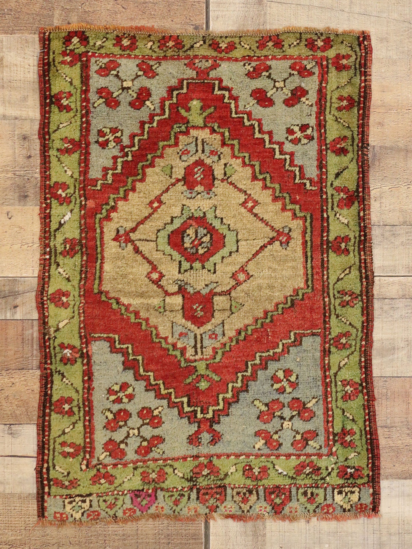 2 x 3 Vintage Turkish Yastik Rug 51492