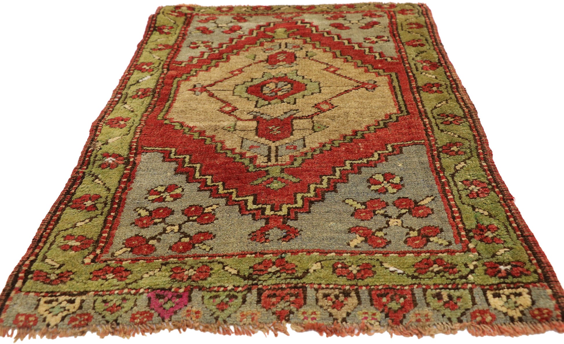 2 x 3 Vintage Turkish Yastik Rug 51492