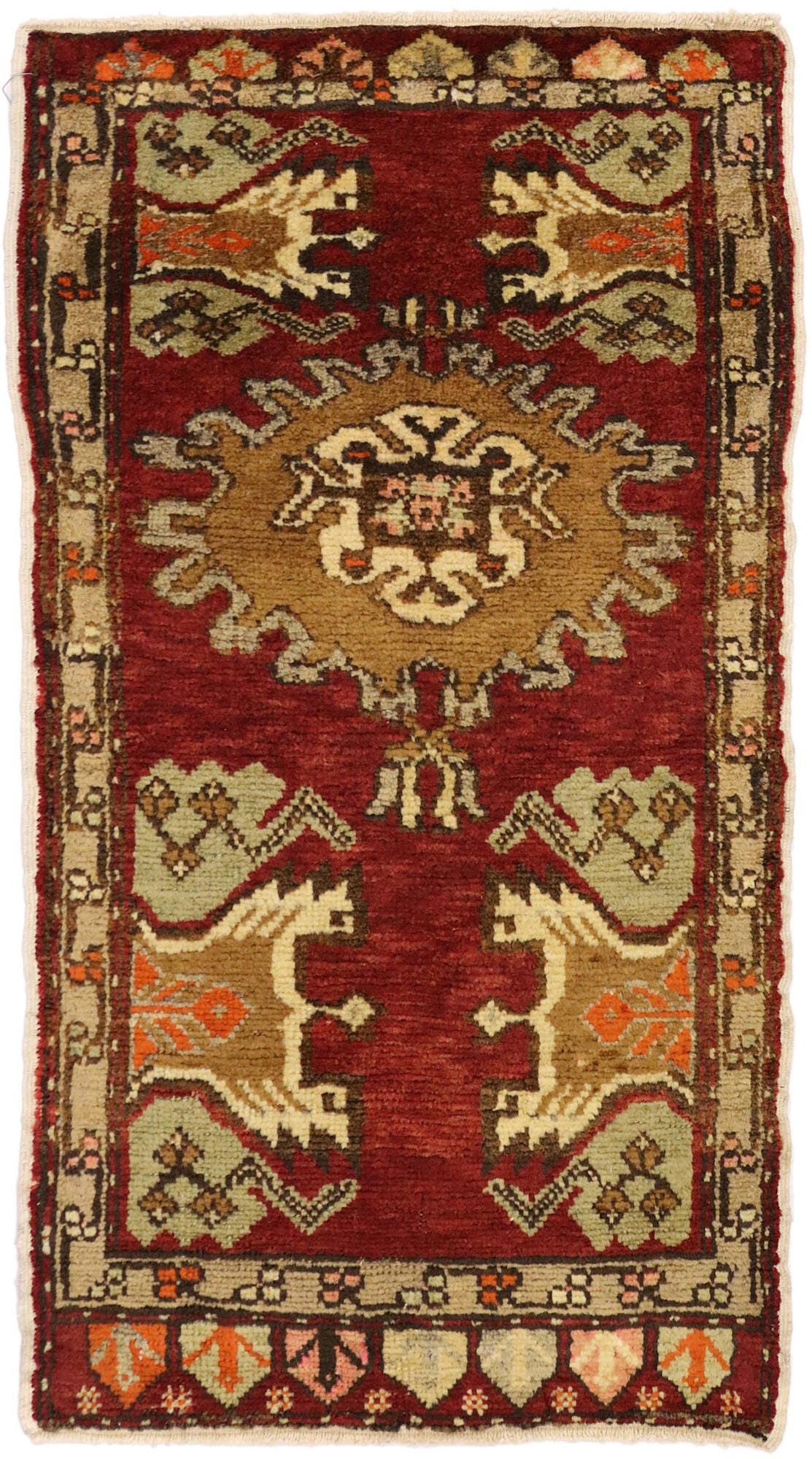 2 x 3 Vintage Turkish Yastik Rug 51494