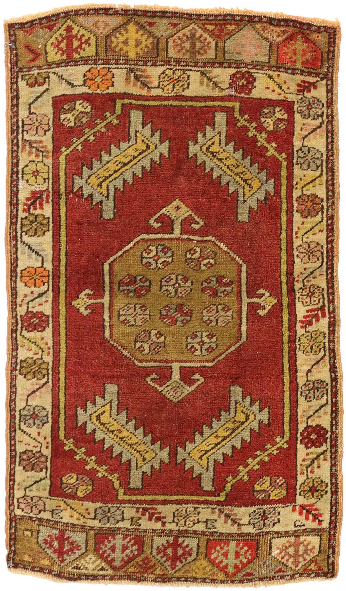 2 x 3 Vintage Turkish Yastik Rug 51496