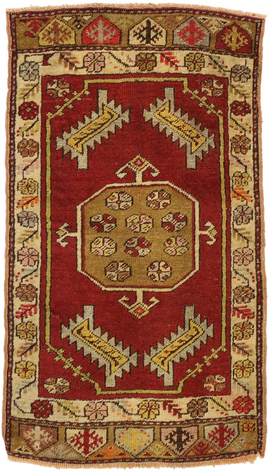 2 x 3 Vintage Turkish Yastik Rug 51497