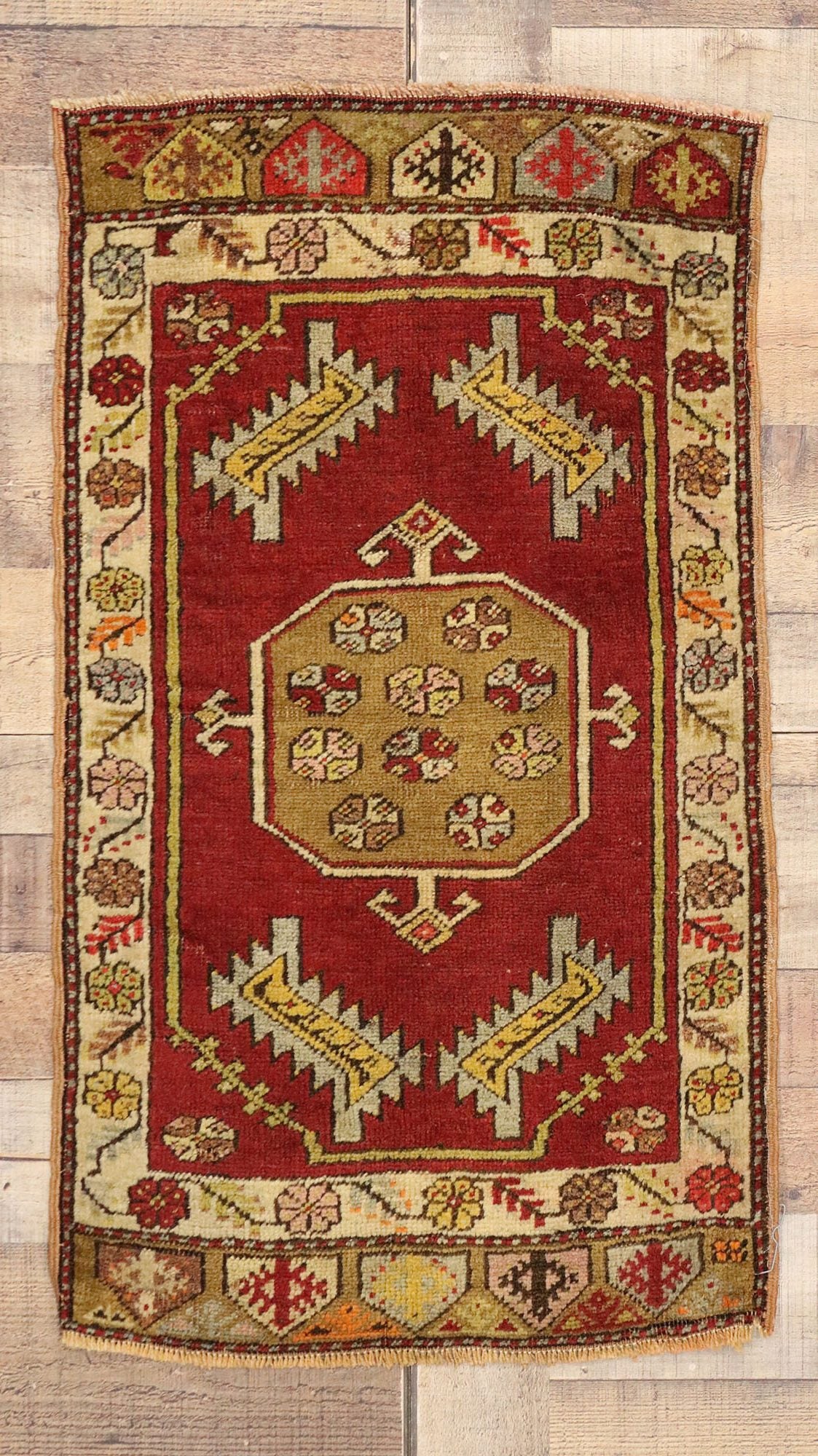 2 x 3 Vintage Turkish Yastik Rug 51497