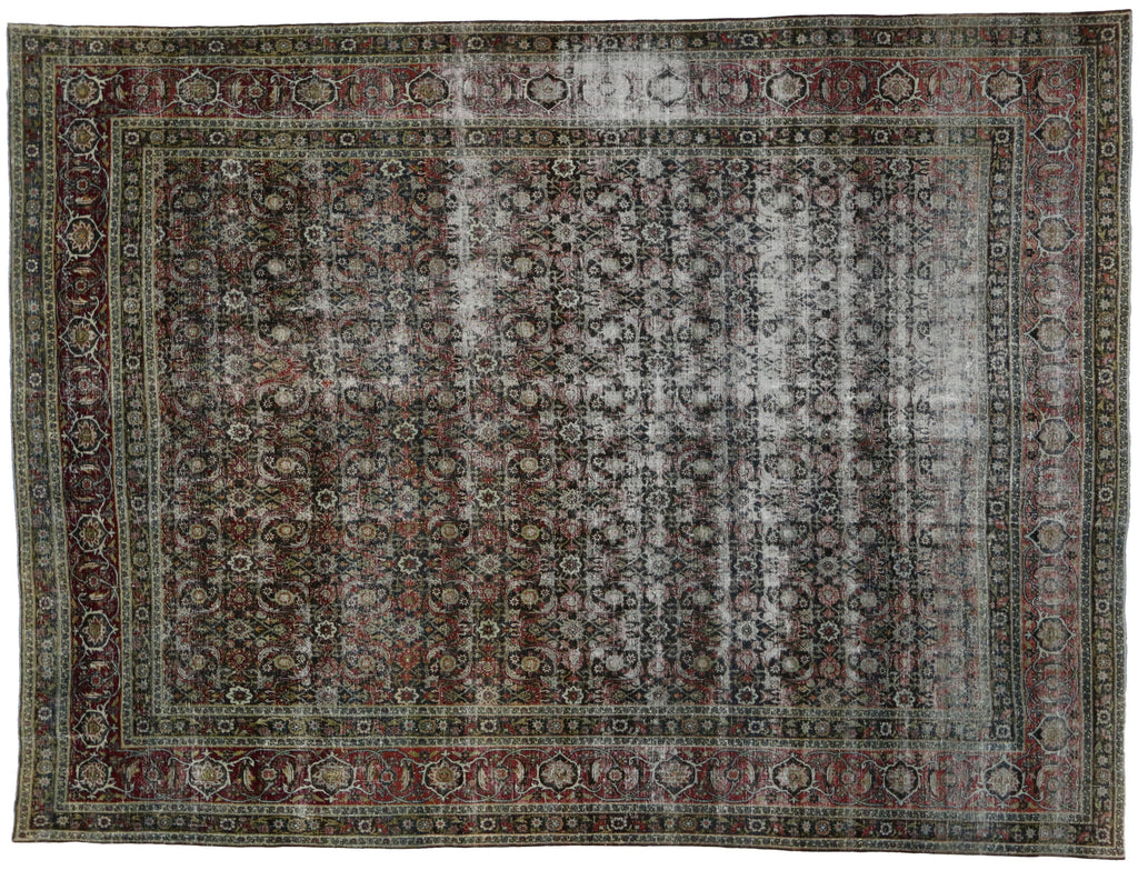 10 x 13 Antique Yazd Rug 51529