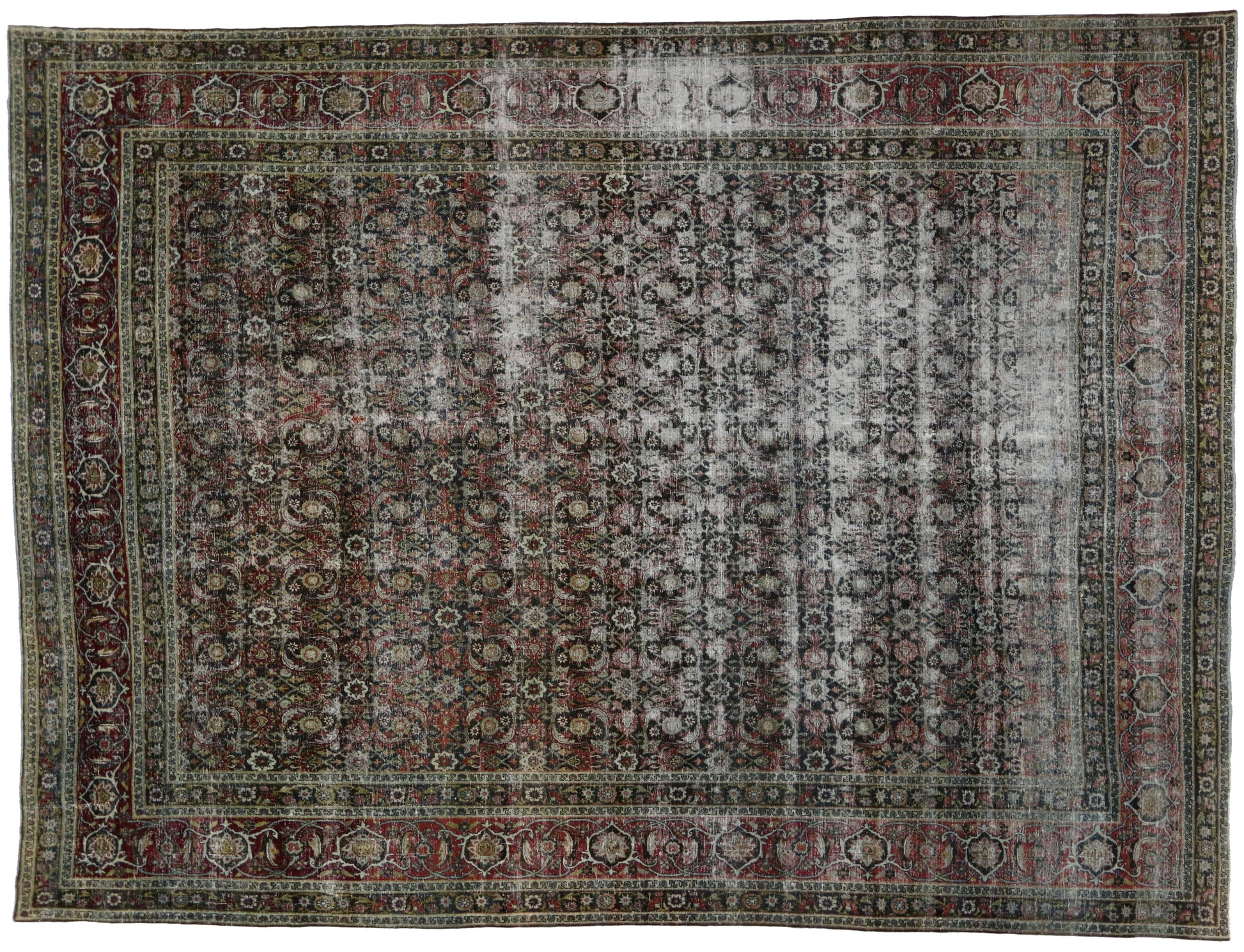 10 x 13 Antique Yazd Rug 51529