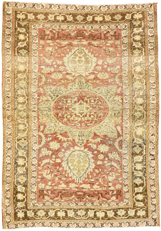 4 x 6 Vintage Turkish Oushak Rug 51560