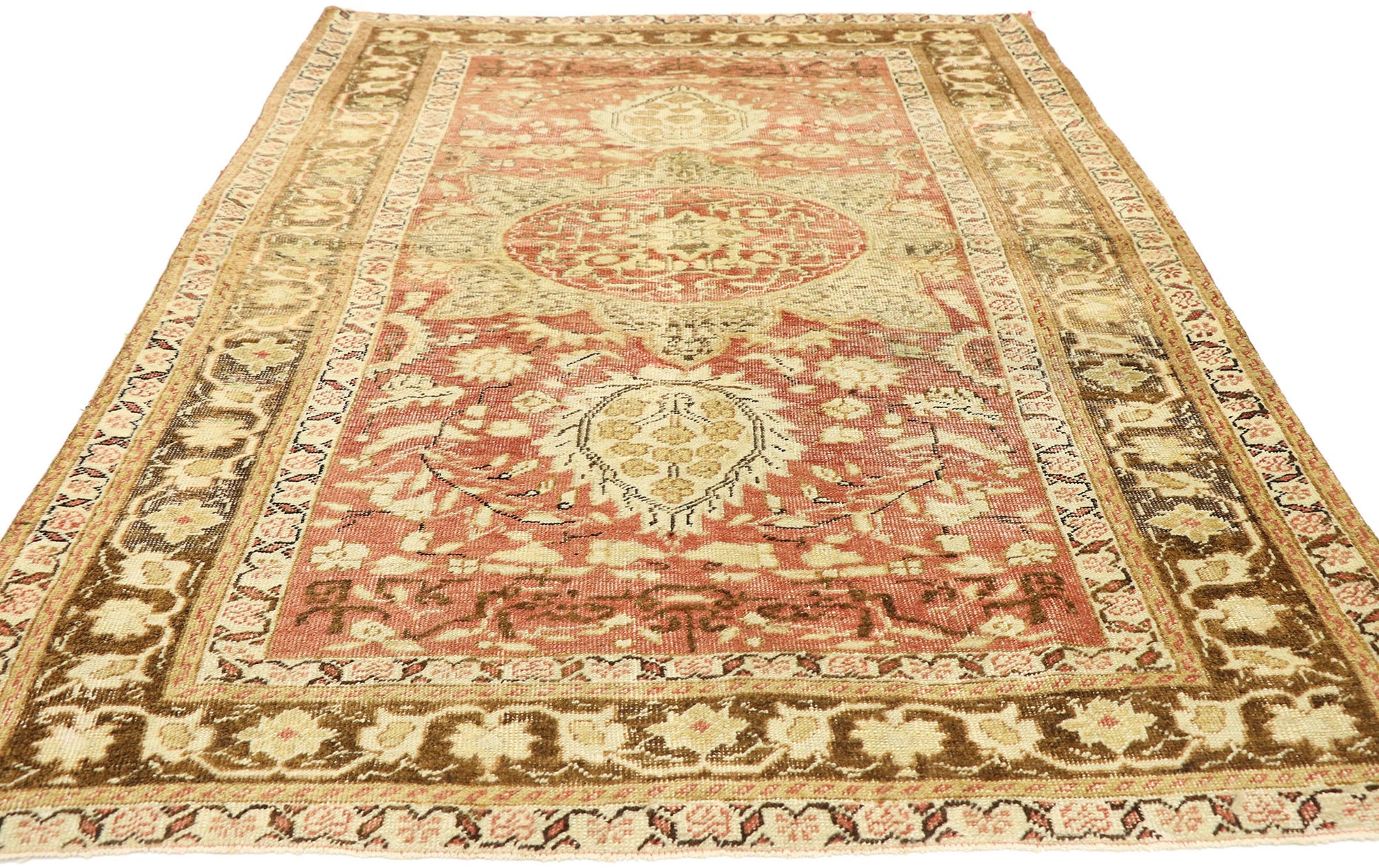4 x 6 Vintage Turkish Oushak Rug 51560