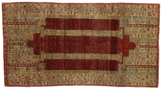 2 x 5 Vintage Turkish Prayer Rug 51566