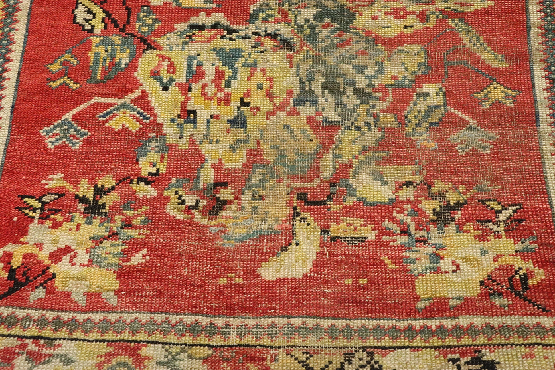 3 x 4 Antique Turkish Oushak Prayer Rug 51568
