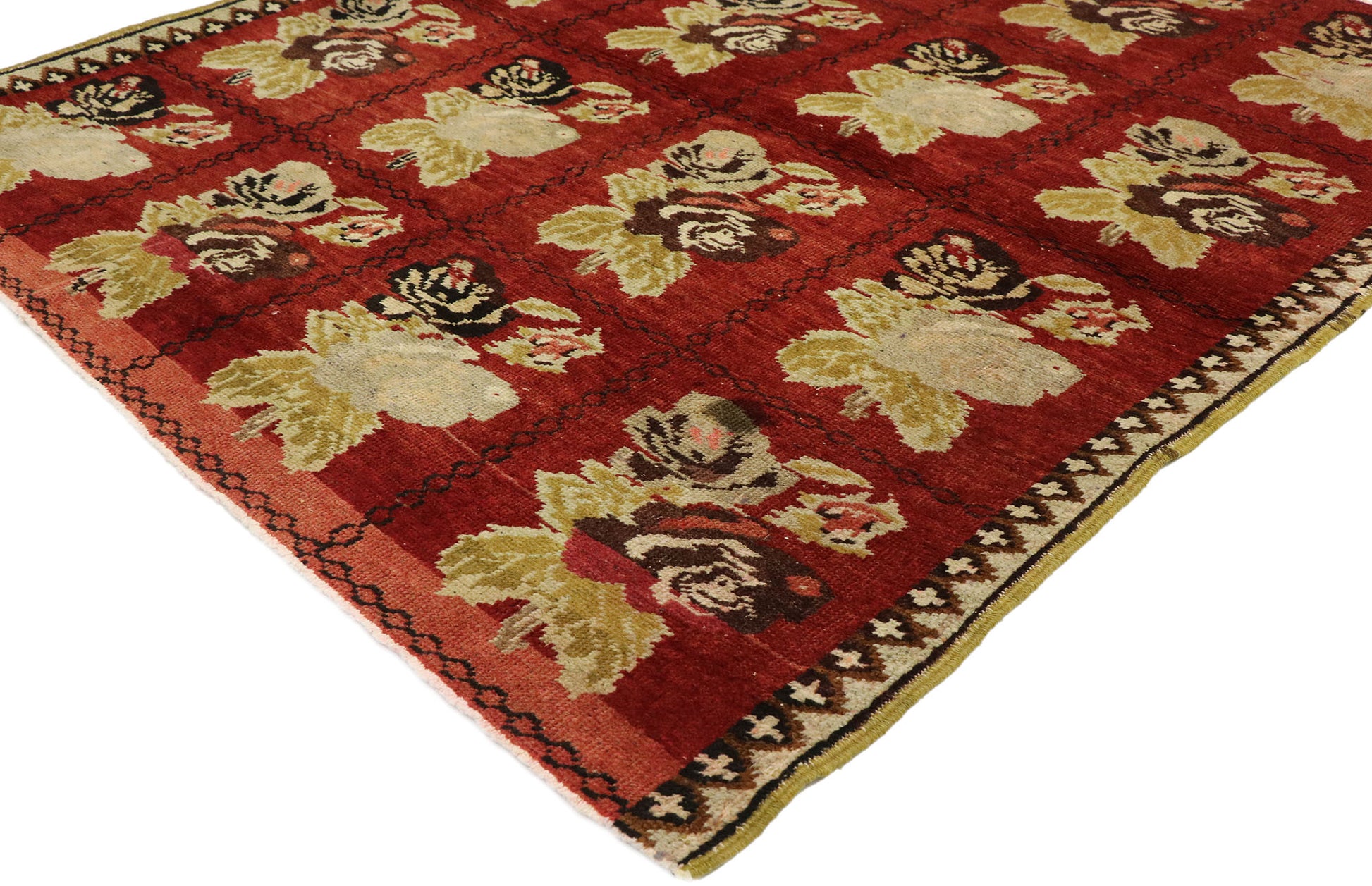 3 x 4 Vintage Red Turkish Oushak Rug 51569