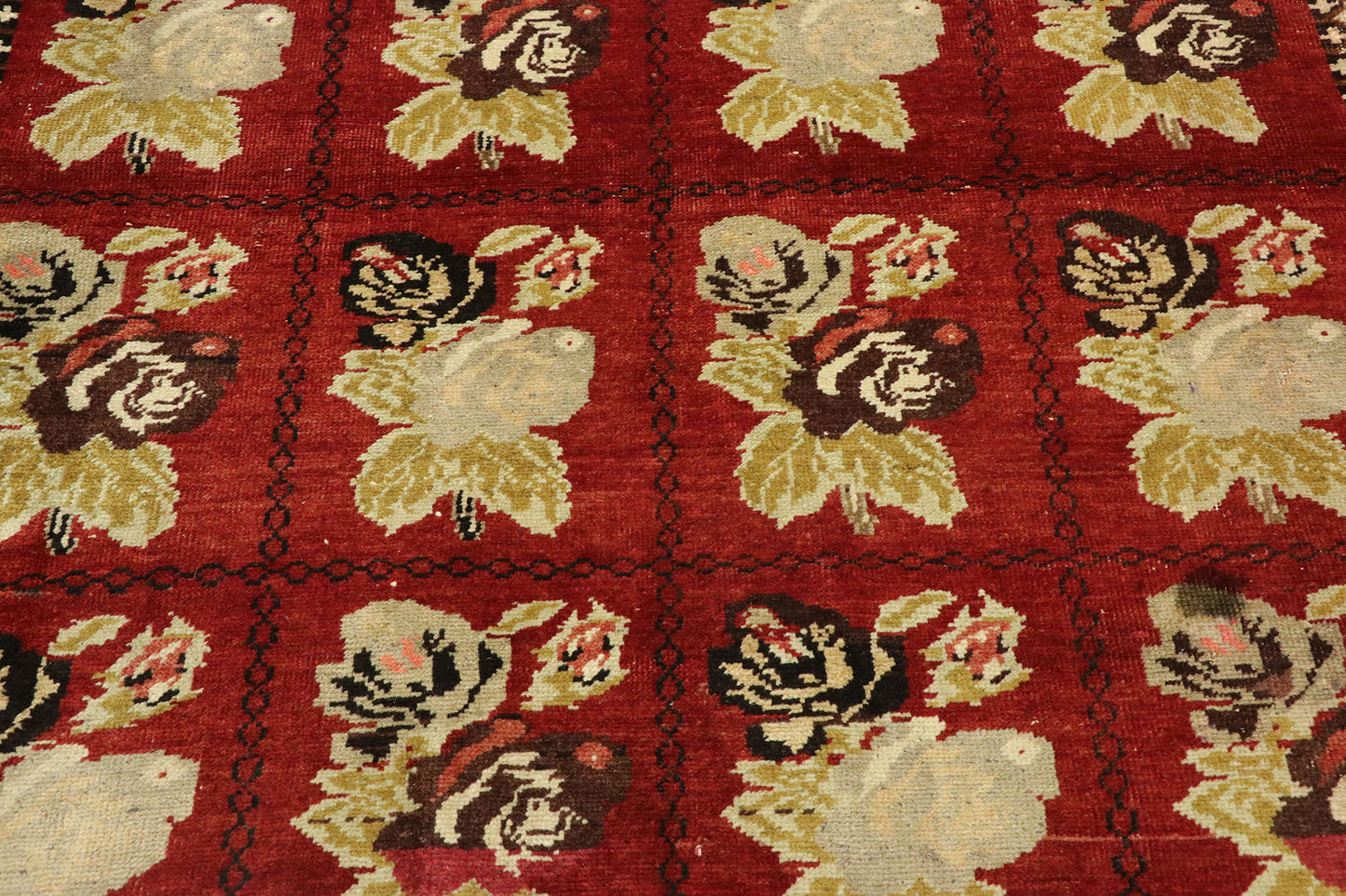 3 x 4 Vintage Red Turkish Oushak Rug 51569