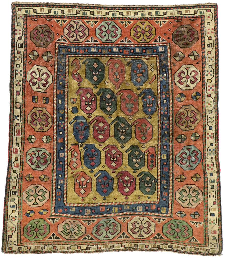 3 x 3 Antique Caucasian Dagestan Rug 51570