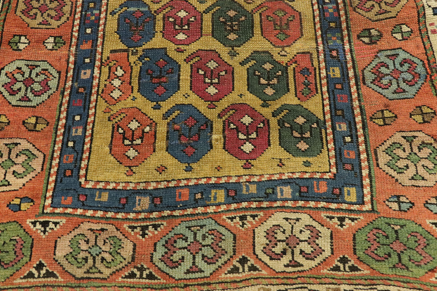 3 x 3 Antique Caucasian Dagestan Rug 51570