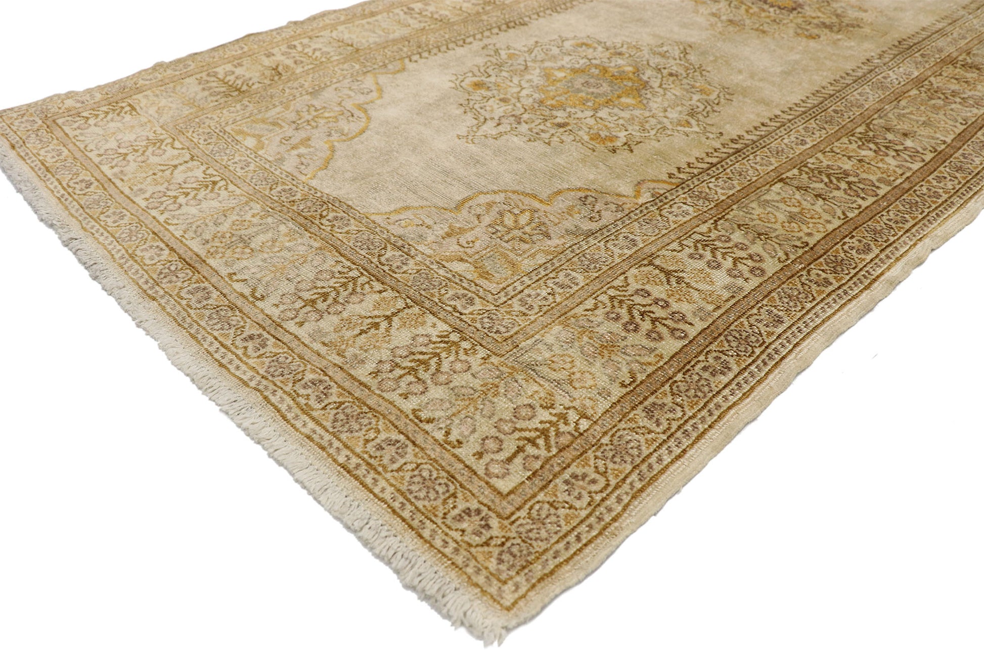 3 x 7 Vintage Turkish Oushak Rug 51576
