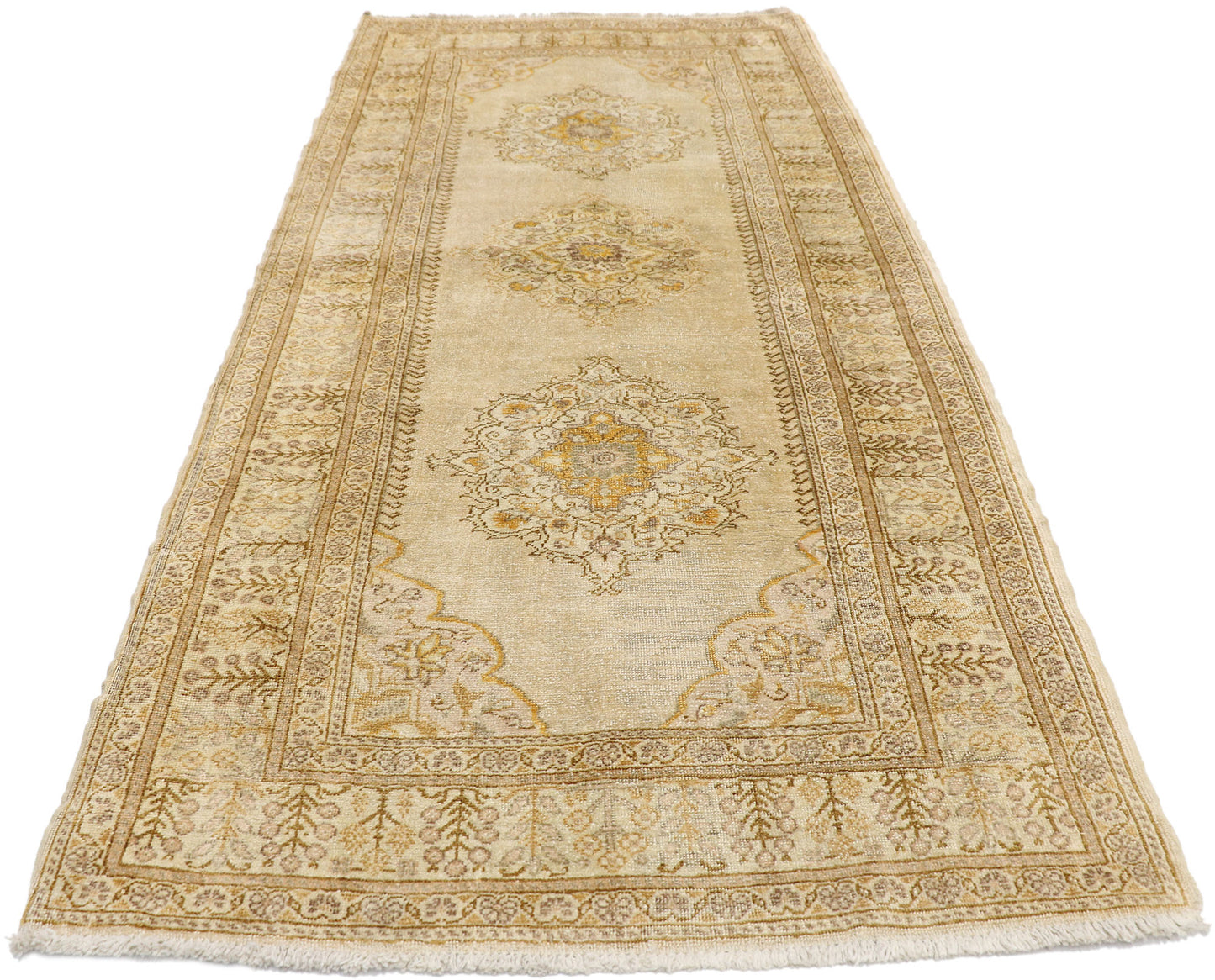 3 x 7 Vintage Turkish Oushak Rug 51576