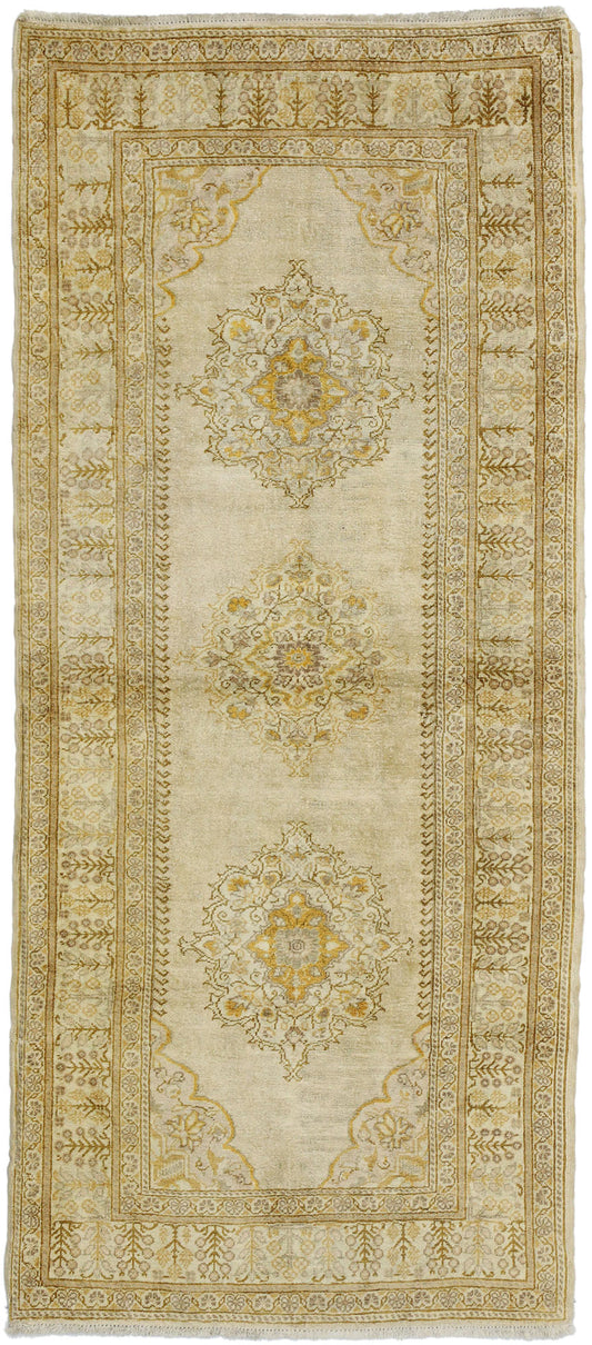3 x 7 Vintage Turkish Oushak Rug 51576