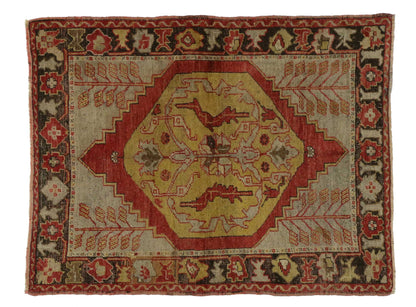 4 x 5 Vintage Turkish Oushak Rug 51657