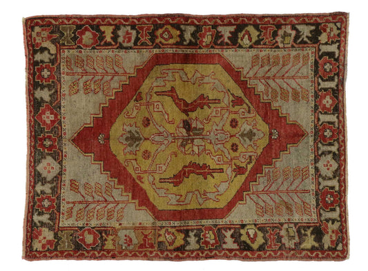 4 x 5 Vintage Turkish Oushak Rug 51657