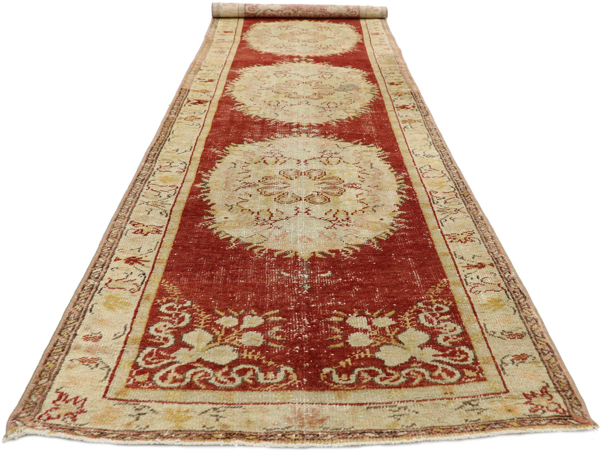 3 x 11 Vintage Turkish Oushak Rug 51662