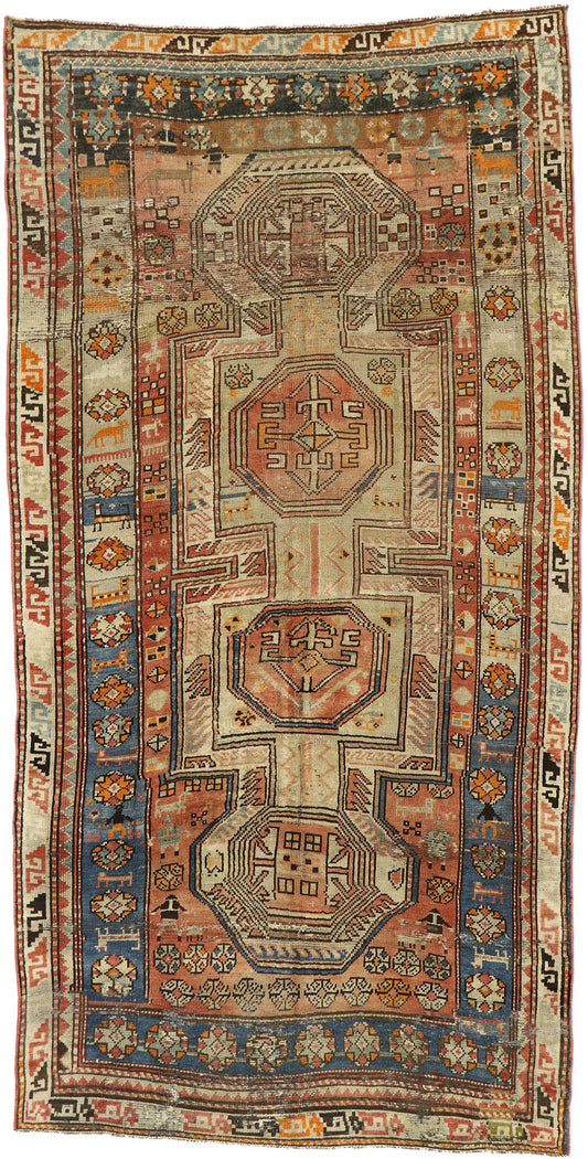 5 x 9 Antique Caucasian Kazak Rug 51667