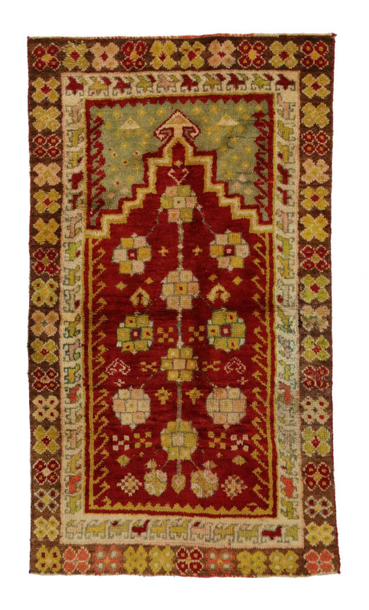 3 x 5 Vintage Turkish Oushak Prayer Rug 51686