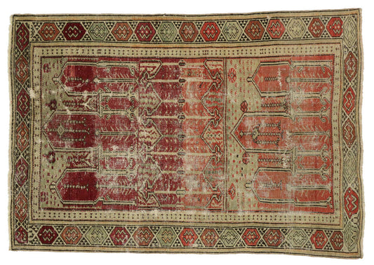 4 x 6 Vintage Turkish Oushak Rug 51690