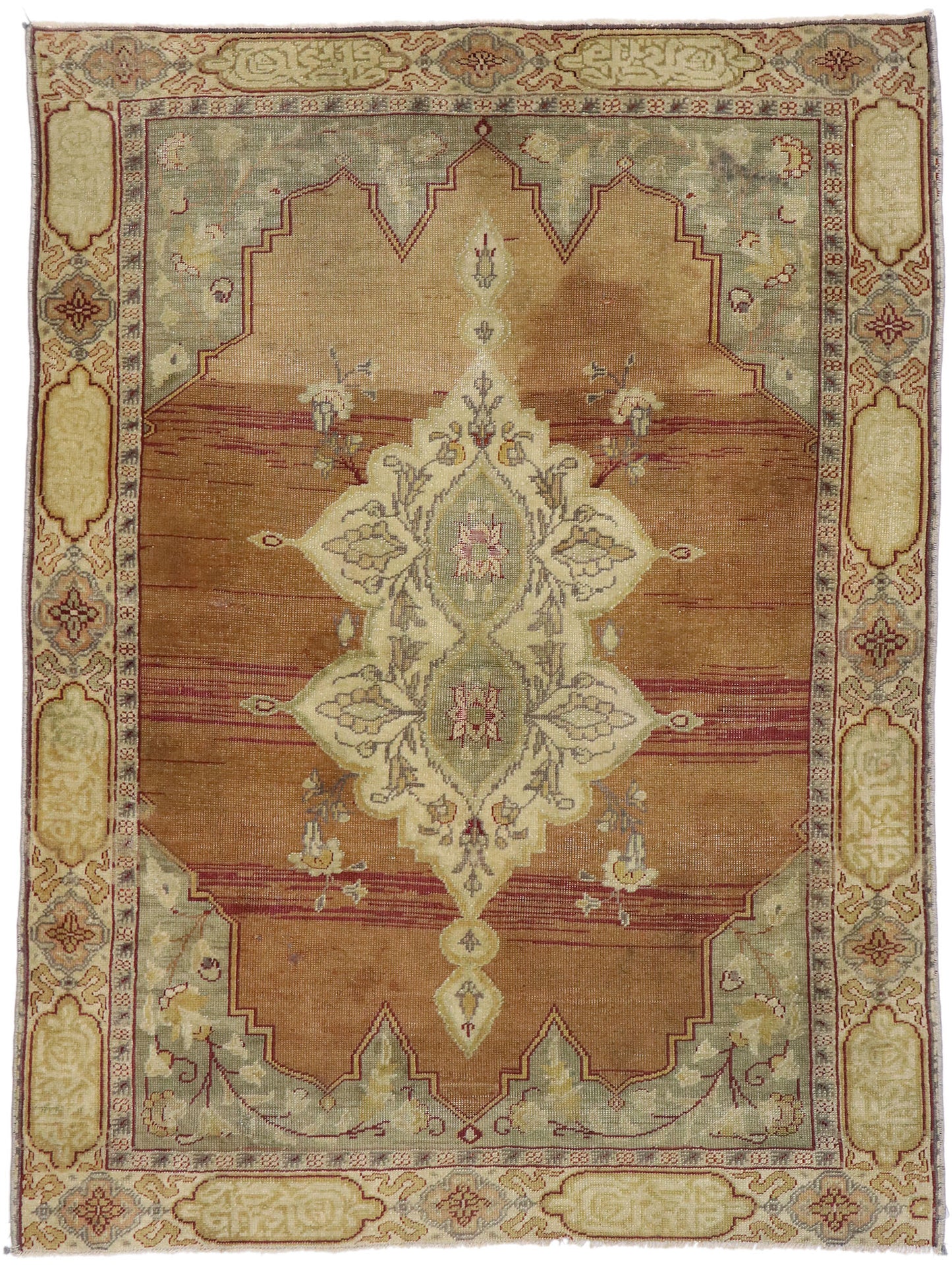 4 x 5 Vintage Turkish Oushak Rug 51695