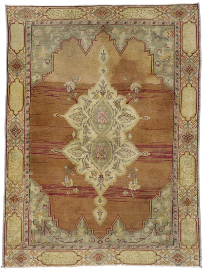 4 x 5 Vintage Turkish Oushak Rug 51695