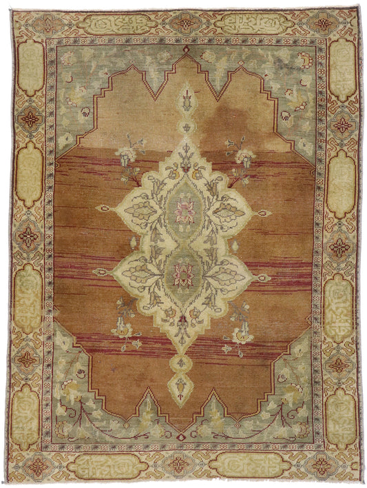 4 x 5 Vintage Turkish Oushak Rug 51695