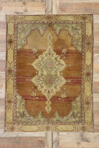 4 x 5 Vintage Turkish Oushak Rug 51695