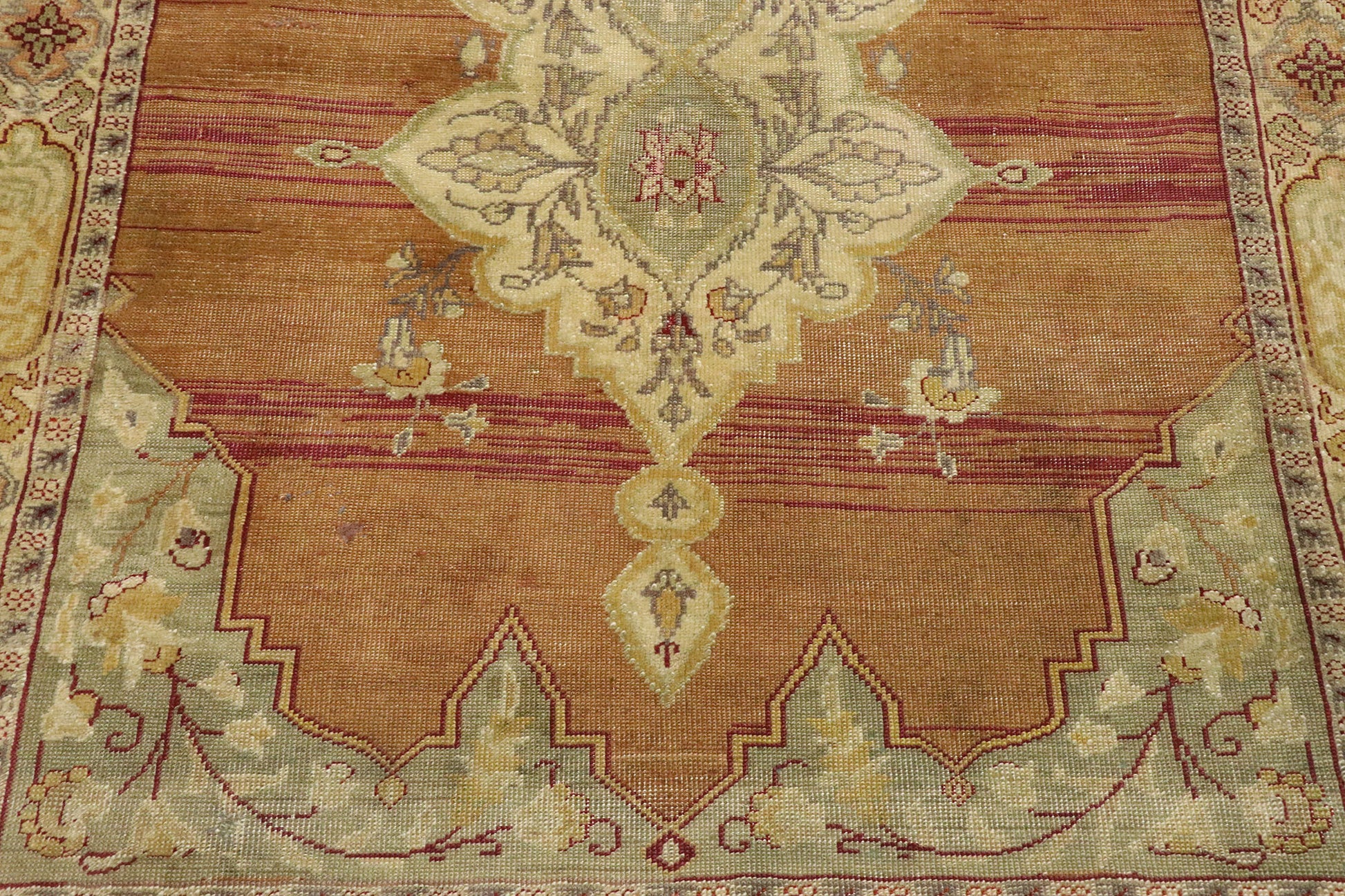 4 x 5 Vintage Turkish Oushak Rug 51695