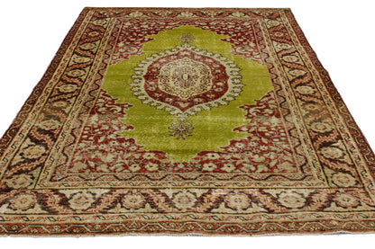 3 x 5 - Green Vintage Turkish Oushak Rug - 51698