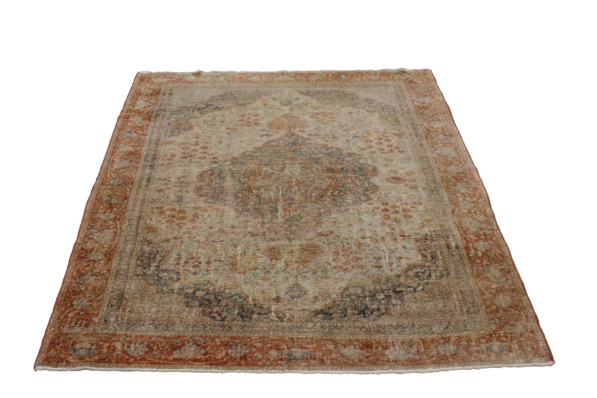 4 x 5 Vintage Turkish Oushak Rug 51700