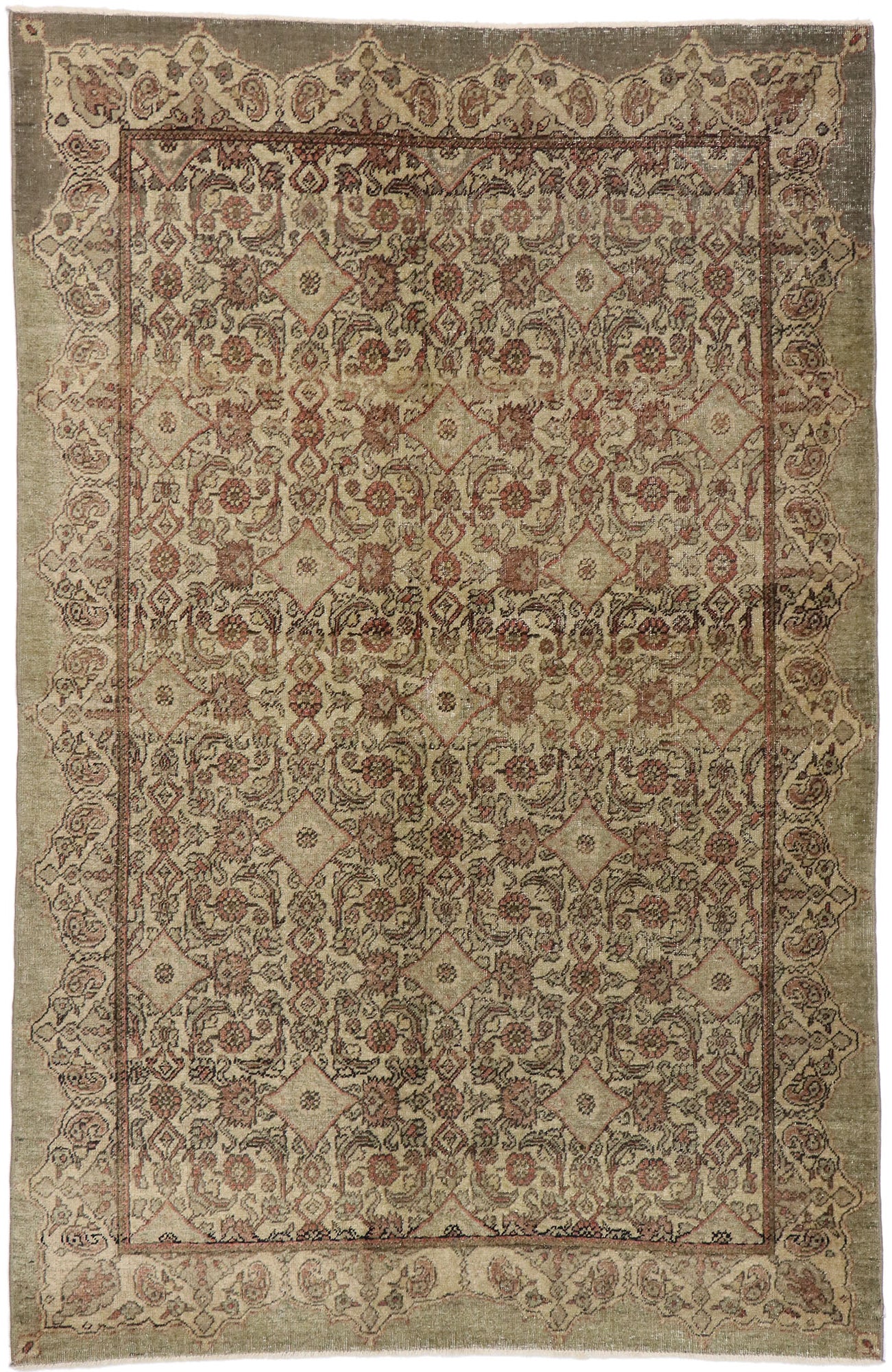 5 x 7 Vintage Turkish Oushak Rug 51702