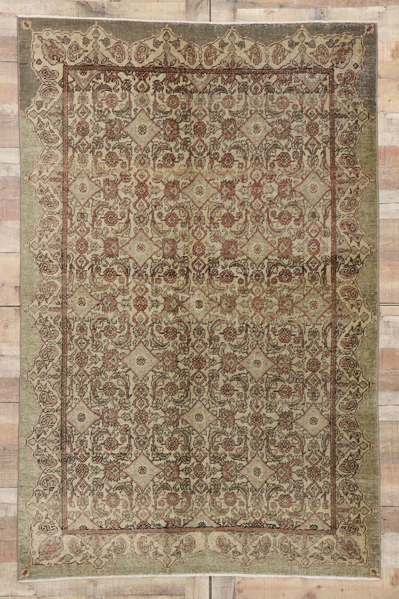 5 x 7 Vintage Turkish Oushak Rug 51702