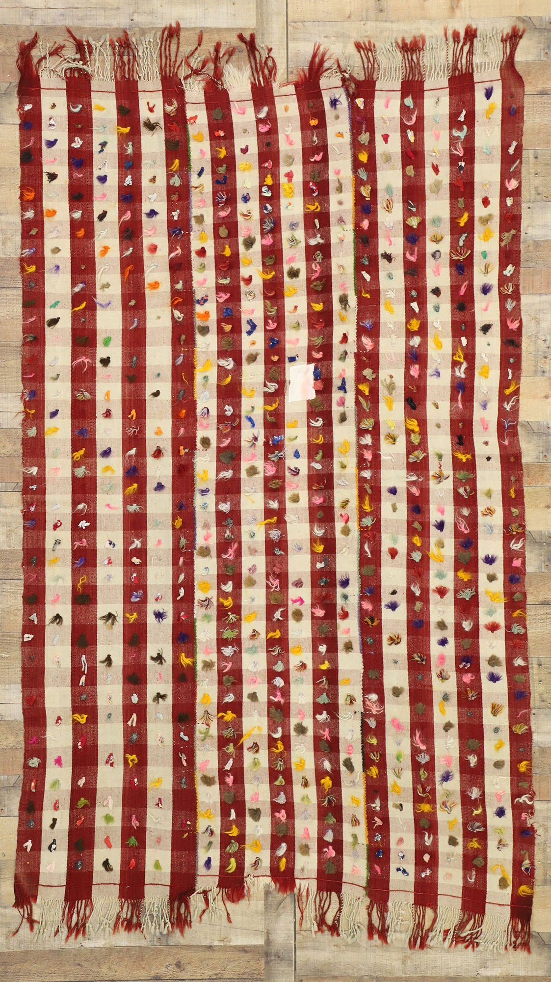 5 x 8 Vintage Turkish Pom Pom Kilim Rug 51711