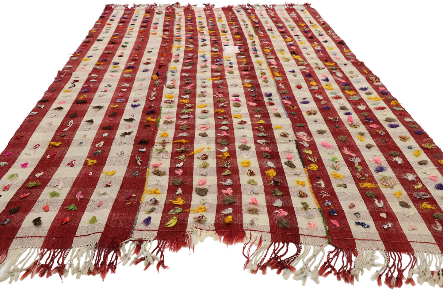 5 x 8 Vintage Turkish Pom Pom Kilim Rug 51711