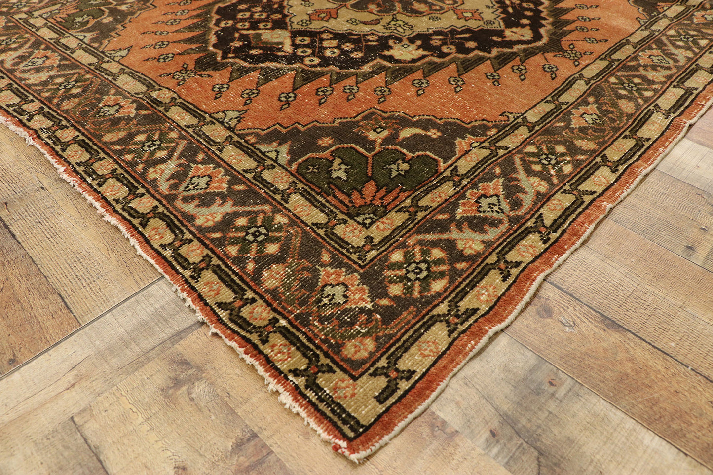 5 x 13 Vintage Turkish Oushak Runner 51718