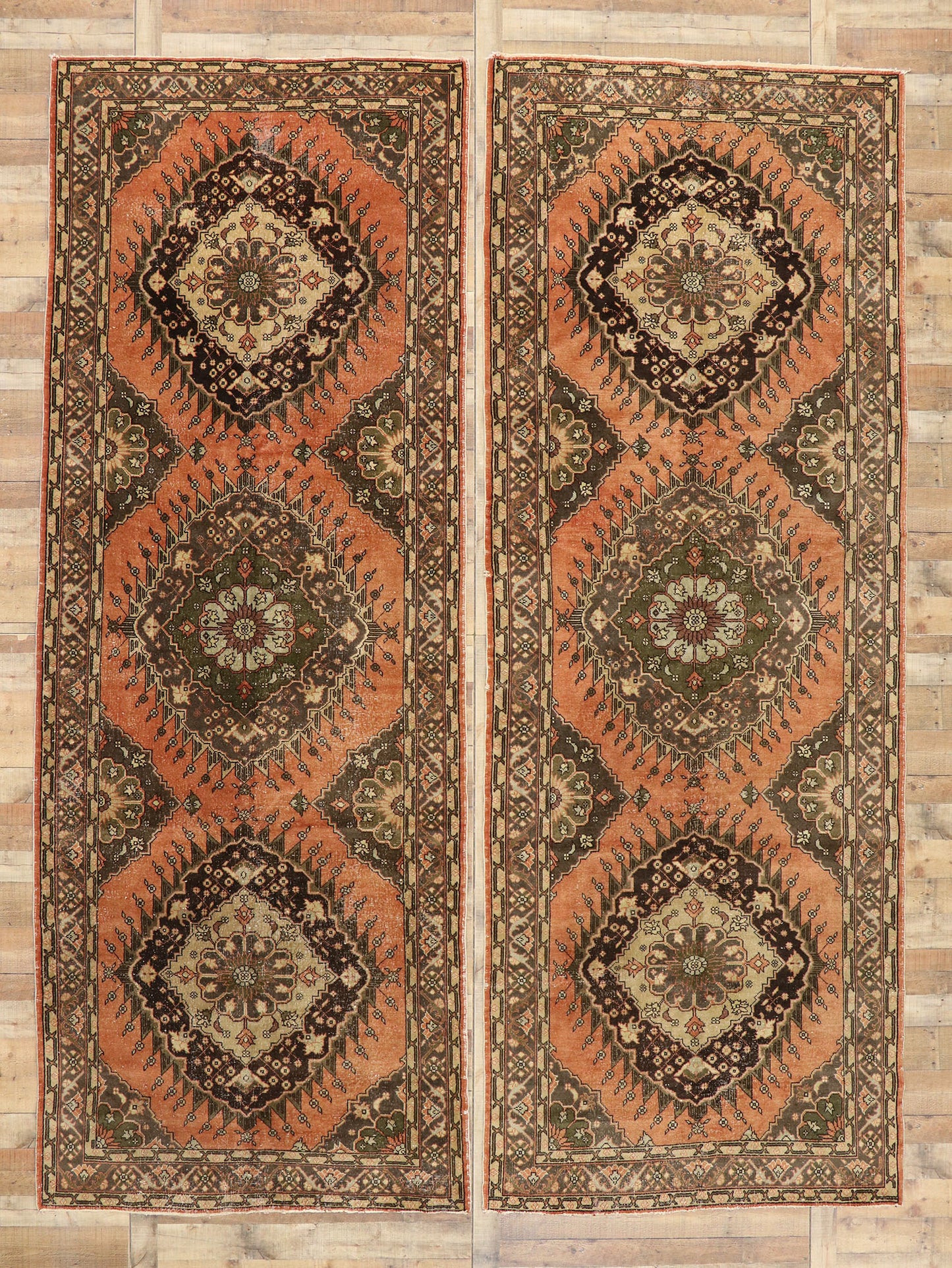 5 x 13 Vintage Turkish Oushak Runner 51719