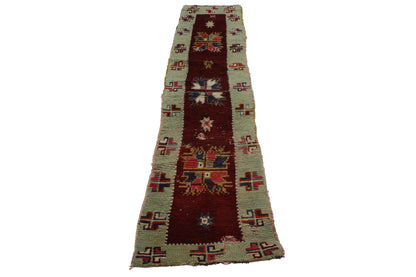 1 x 8 Vintage Turkish Oushak Rug 51722