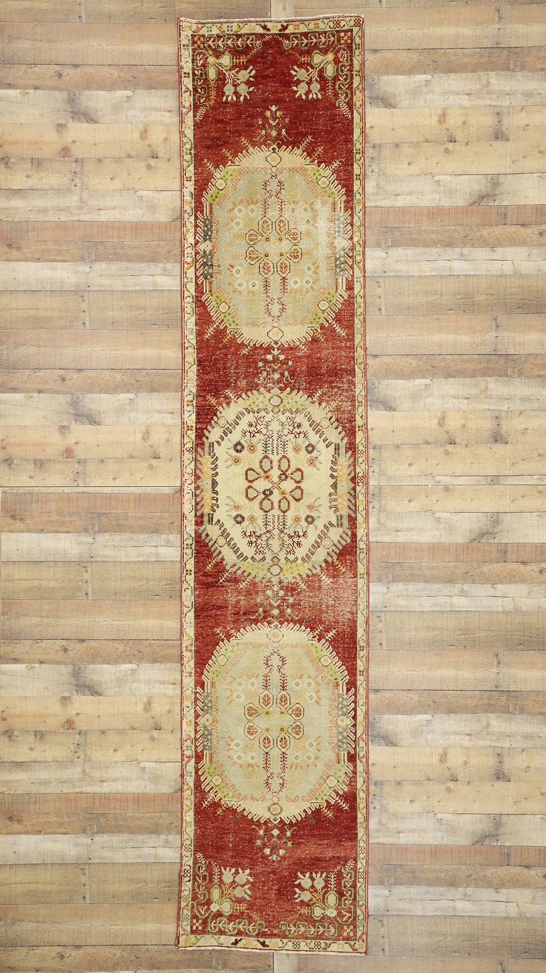 2 x 12 Vintage Turkish Oushak Runner 51726