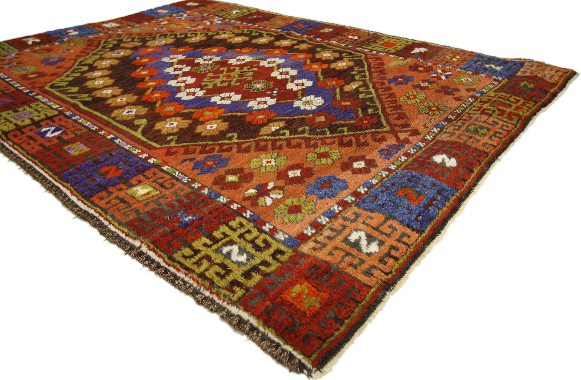 4 x 5 Vintage Turkish Oushak Rug 51733